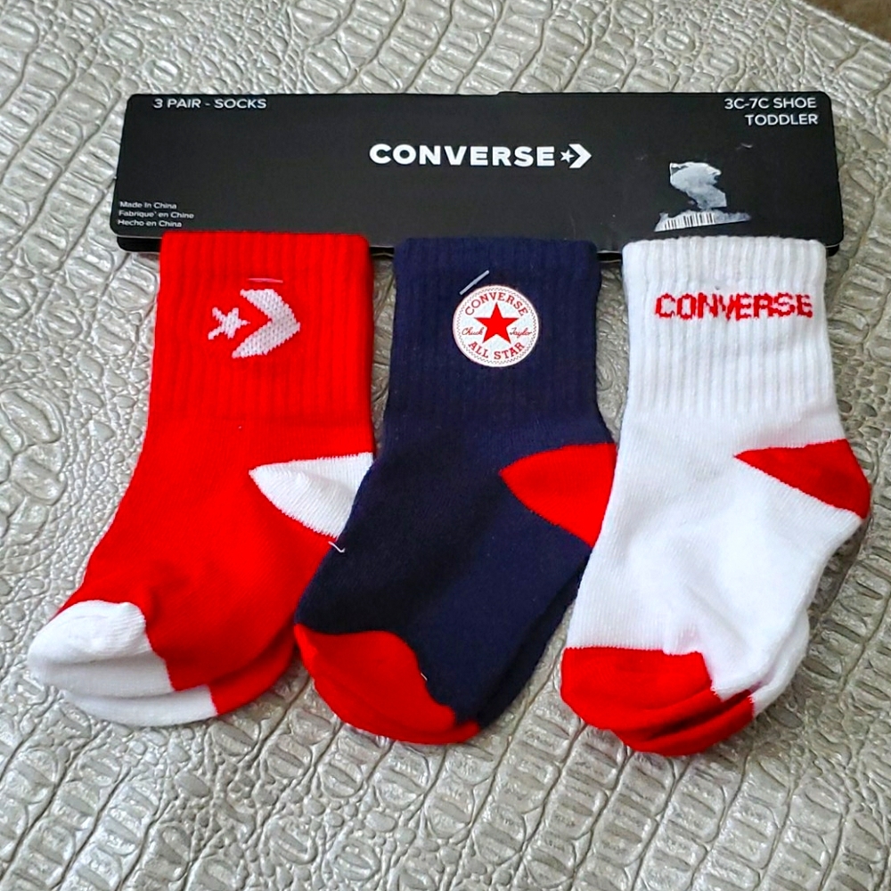 3 pack Converse Toddler Socks